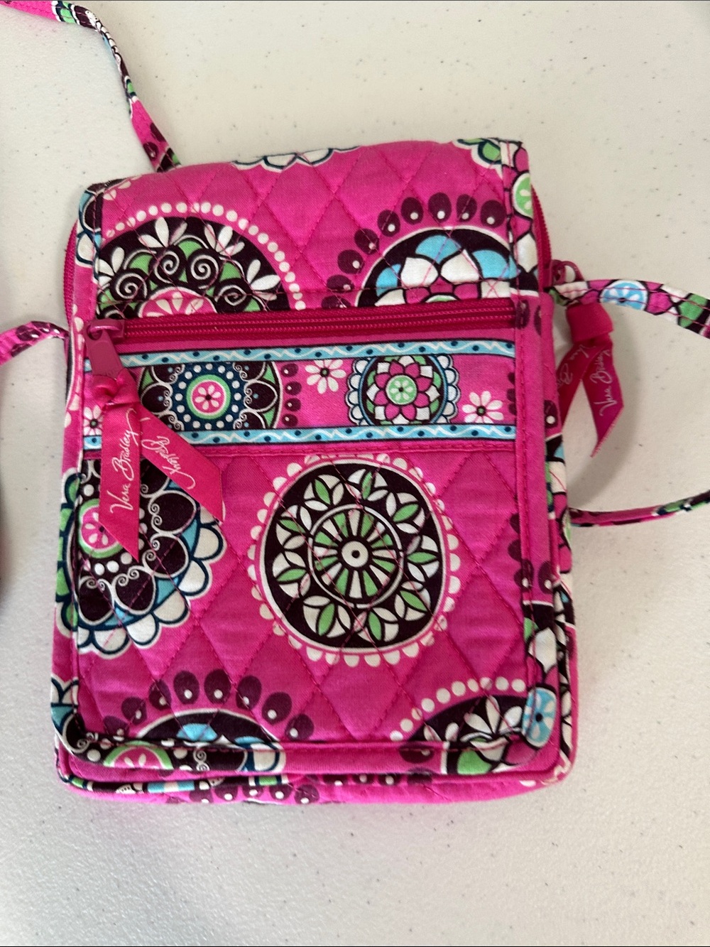 Vera Bradley Mini Hipster Crossbody Bag Pinwheel Pink Retired